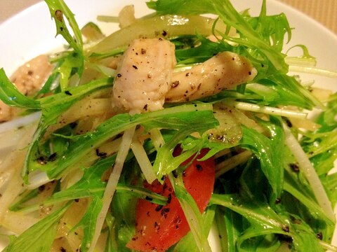 簡単&ヘルシー☆ささみと水菜の和風サラダ